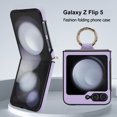 thumbnail image 4 of Dteck Case for Samsung Galaxy Z Flip 6,Shockproof Leather Ring Holder Case Hard PC Back Cover for Galaxy Z Flip 6,Purple, 4 of 9