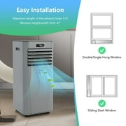 Costway 10000 BTU (6000 BTU DOE) 350 sq ft Portable Air Conditioner, Gray