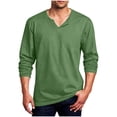 thumbnail image 3 of ZRGHAOYLQ Big and Tall Men's Solid Color V Neck Shirts Long Sleeve Casual Notch Neck Tops Comfortable Breathable Shirts for Men, 3 of 7
