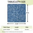 thumbnail image 2 of Blue Pioneer Flower and Paisley Pattern Square Fitted Tablecloth with Elastic Edge,Square Table Cover,Washable Elastic Table Cover for Home Kitchen Party Decor 34"x34", 2 of 6