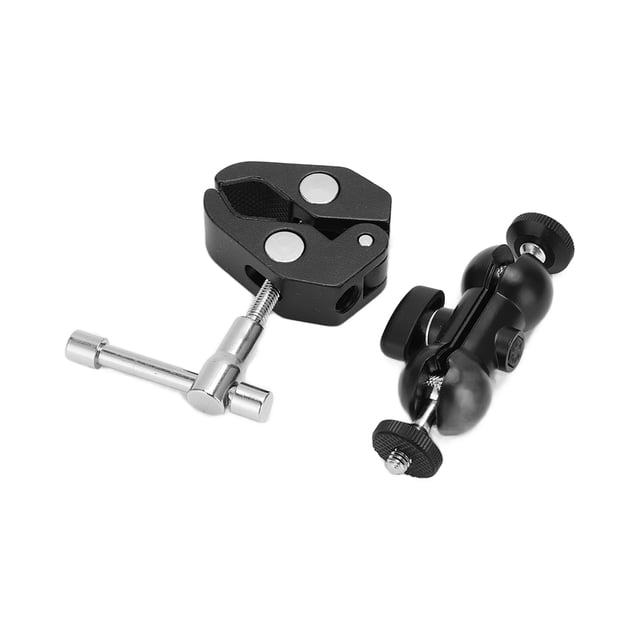 Soporte De Abrazadera Para Cámara, Almohadilla De Plástico Para Soporte De Cámara Orificios De Tornillo De 1/4 Y 3/8 Para Cámara ZAQW Ballhead Arm Super Clamp Mount