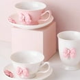 thumbnail image 4 of Farcauo Bow Coffee Mug 7 OZ Pink Ceramic Porcelain Tea Cup Bow Coffee Cup Cute mug Personalized Coquette Mug for Women Girl, 4 of 7