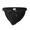thumbnail image 2 of zeranth Men Triangle Swimming Briefs Low Waist Anti-exposure Drawstring Solid Color Soft Quick Dry Breathable Slim Fit Bathing Surfing Water Sports Swimming Trunks, 2 of 7