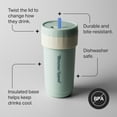 thumbnail image 4 of Tommee Tippee 3-in-1 Insulated Toddler Convertible Cup, 18m+, 10oz, Spill-Proof, Mint, 1 Pack, 4 of 8