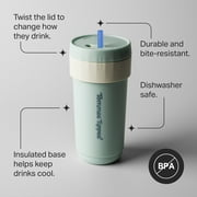 Tommee Tippee 3-in-1 Insulated Toddler Convertible Cup, 18m+, 10oz, Spill-Proof, Mint, 1 Pack