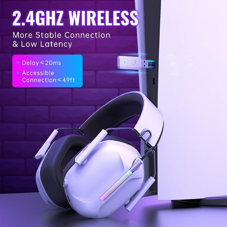  Gtheos Auriculares inalámbricos para juegos de 2.4 GHz