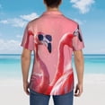 thumbnail image 4 of Fotbe Cool Flamingos Sunglasses Scene Camisa Hawaiana para Hombre Unisex – Camisa Casual de Verano con Botones de Manga Corta de Algodón y Lino,Medium, 4 of 7
