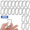 thumbnail image 1 of CHUANK 20 Pcs Clips Mousqueton en Aluminium 2 Pieds' Clip Anneau D Robuste pour Camping Randonnée, 1 of 5