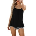 thumbnail image 1 of Charmo Womens Flowy Pleated Camisole Built in Bra Adjustable Straps Loose Tank Tops S-3XL, 1 of 6