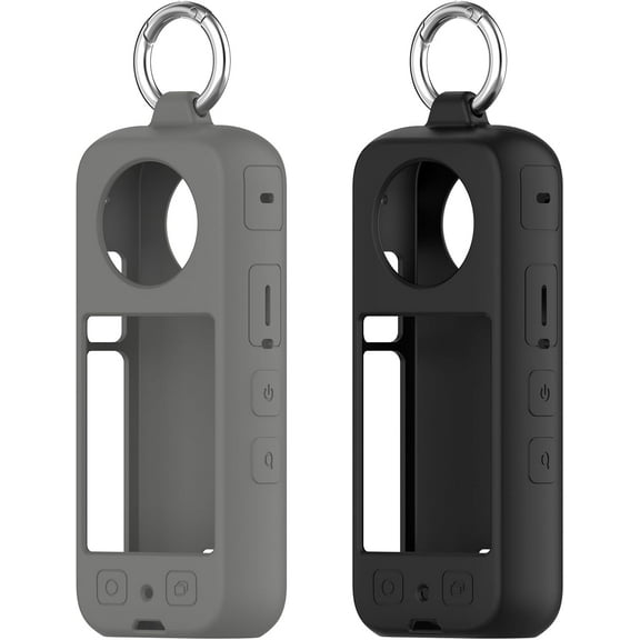 KOMI Intended for Insta360 X4 Silicone Case Protector Portable Anti-Scratch Bumper Frame Coverage Shell for Insta360 X4 Cover Case (Black&Gray)