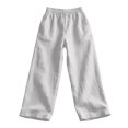 thumbnail image 5 of XFeng Men Linen Wide Leg Pants Drawstring Casual Trousers, 5 of 5