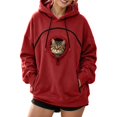 thumbnail image 2 of lcziwo Hoodie with Dog Pouch Pet Pocket Sweatshirt for Women Hoodies Oversized Cat Carrier Hooded Sweatshirt Tops 2026 Red,L, 2 of 9