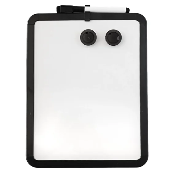 Magnetic Dry Erase Board With Marker, Magnets For Locker, Fridge Black 8.5”X11”