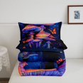 thumbnail image 5 of Homewish Fungus Plants Mushrooms Queen Comforter Set,Cute Butterfly Comforter Sets Queen,Blue Purple,Navy Blue Reversible,3-Piece,1 Comforter and 2 Pillowcases, 5 of 7
