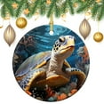 thumbnail image 3 of Oil Painting of A Sea Turtle with Coral And Sea Shells Ceramics Ornaments Sea Turtle Christmas Tree Ornaments Best Gifts for Christmas Housewarming Gift, 3 of 8