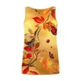 thumbnail image 4 of Aimik Women's Fashion Butterfly Printed Tank Tops Summer Casual Loose Comfy Crew Neck Elasticity Yellow Top for Women, 4 of 5
