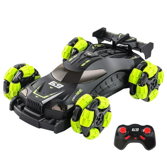 1:10 Scale 4WD RC Stunt Truck - Water Mist Effect, LED Music & 1200mAh LiPo w/Spray Kit | Age 14 (25cm Controlled Drift) A