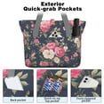 thumbnail image 2 of Tote Bag for Women - Pioneer Flower Shoulder Bag - Large Utility Work Duffle Bag with Zipper Handbag for Travel, Work, Sprots, 2 of 5