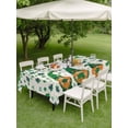 thumbnail image 3 of St Patricks Day Outdoor Tablecloth - 60x120 Inch Rectangle Dining Table Cover, Green Shamrock Spring Watercolor Gnomes Beige Waterproof Outdoor Table Cloth with Umbrella Hole & Zipper for Patio, 3 of 7