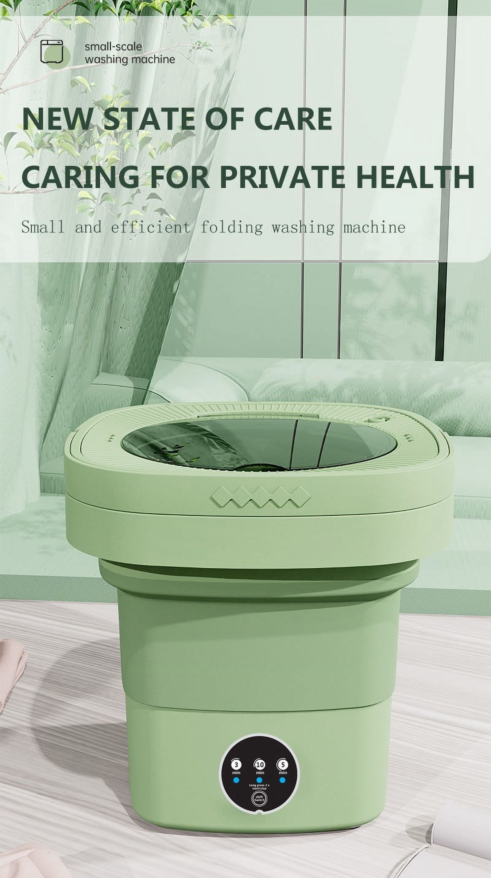 Green Green 7L Portable Mini Washing Machine Small Washer And Spinner Combo For Student Dormitory Apartment Baby Clothes Travel