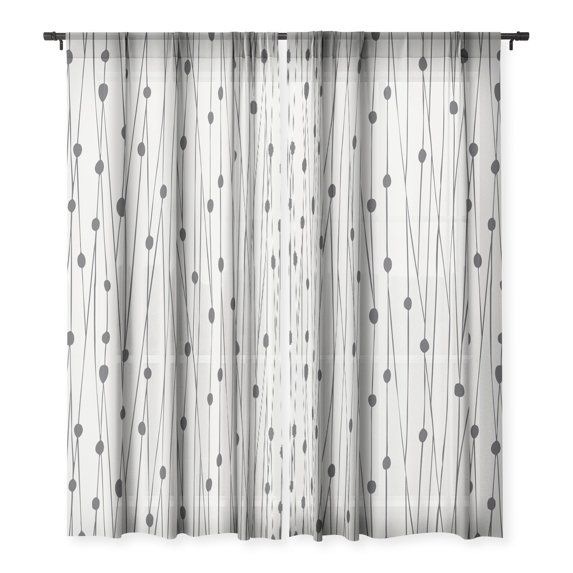 Society6 Heather Dutton Entangled Sandstone Single Panel Sheer Window Curtain 50" x 108"