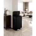 thumbnail image 6 of 2 x 8 Gallon Dual Compartment Trash Can, Stainless Steel Step Pedal Garbage Bin with Slow Close & Removable Buckets for Kitchen Office Recycling - Black, 6 of 8