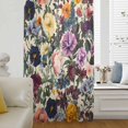 thumbnail image 6 of Country Flowers Sheer Curtains 54 Inches Long, Retro Pastoral Colorful Floral Herbs Light Filering Curtains, Breathable Simi Curtain Privacy Drapes for Kitchen Bathroom Small Window Treatment, 6 of 9