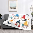 thumbnail image 6 of Throw Blanket for Couch Sofa and Bed, School Cute Gnomes Soft Plush Throw Blanket, Fuzzy Cuteness Comfy Warm Washable Flannel Blanket Throws for All Season, 6 of 8