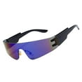thumbnail image 3 of Sports Sunglasses 400 Eyewear Sun Glasses Punk Shock Rimless Goggles for Party Biking Driving Unisex Adult blue plated, 3 of 8