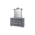 thumbnail image 4 of Luxurious Beautiful King Size 3pc Bed Dresser Mirror Set Tufted Gray, 4 of 8