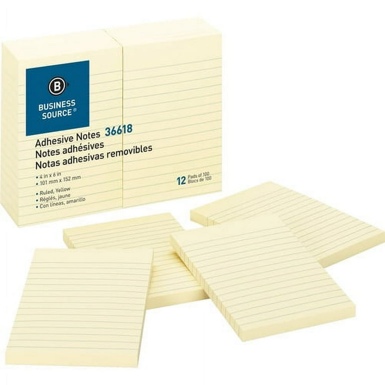 Business Source Ruled Adhesive Notes - 4 Business Source Ruled Adhesive Notes - 4