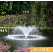 Scott Aerator DA-20 Display Pond Aerator - 3/4 Horse Power 115V 100ft Cord | Aerating Pond Fountain for Up to 1 Acre | Pond Aerator Pump for Small Ponds | Pond Aeration System | Made in USA