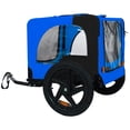thumbnail image 3 of Leumius Pet Bike Trailer Dog Cart for Bicycle, Easy Folding Cart Frame, Quick Release Wheel, Non-Slip Floor, Internal Leash for Small and Medium Pets Blue, 3 of 9