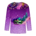thumbnail image 4 of Jinhomg Mardi Gras T-Shirts for Men Funny 2025 Trendy Carnival Mask Graphic Tees Big and Tall Casual Comfy Short Sleeve Party Tops Streetwear Purple XXXXXL, 4 of 5