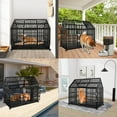 thumbnail image 3 of 54" Heavy Duty Dog Crate Large Dog cage Strong Metal Dog Kennels and Crates for Large Dogs Top Open with 2 Doors 4 Lockable Wheels 2 Removable Trays, 3 of 18