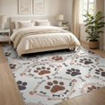 thumbnail image 3 of ODIKA 8'x10' Washable Area Rug Non-Slip Chair-Friendly Mat Print Paws Mixed Bones Spots Alfombra Para Perros Printed for Dining Room, Large Office, Lounge, 3 of 7