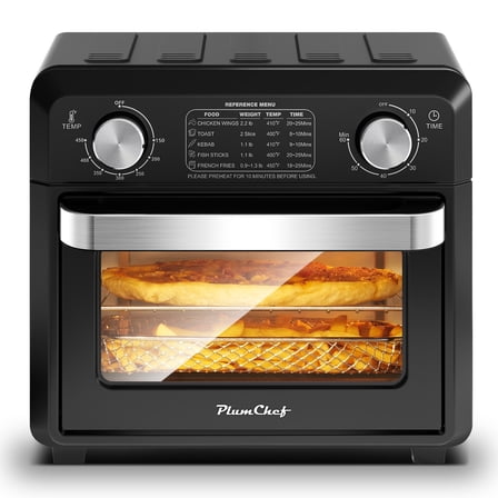 Compact Air Fryer Toaster Oven 11QT, 2 Slice Toast, 360° Hot Air Circulation, Countertop Oven with 5 Pre-Set Menus, Warm, Broil, Toast, Bake, Air Fry, Oil-Free,60-Minute Timer,1000W, ETL Certificated