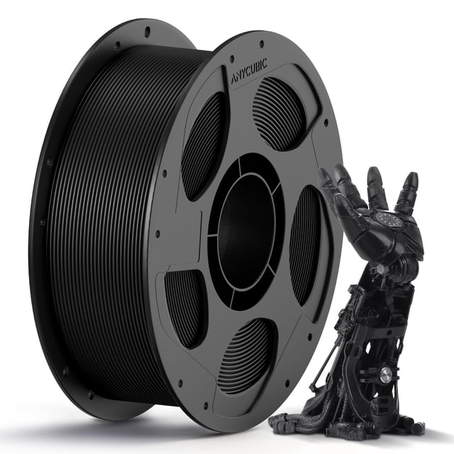 ANYCUBIC PLA 3D Printer Filament, Intelligent Identification 3D Printing PLA Filament 1.75mm Dimensional Accuracy +/- 0.02mm, 1KG Spool (2.2 lbs),Bla