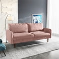 thumbnail image 2 of Enor Furniture Anacapa 70" Round Arm Upholstered Modern Velvet Sofa in Pink, 2 of 15