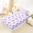 thumbnail image 4 of Homewish Cute Dog Paws Twin Sheets,Heart Bowknot Bedding,Purple,3 Pieces,1 Fitted Sheet and 1 Pillowcase, 4 of 6