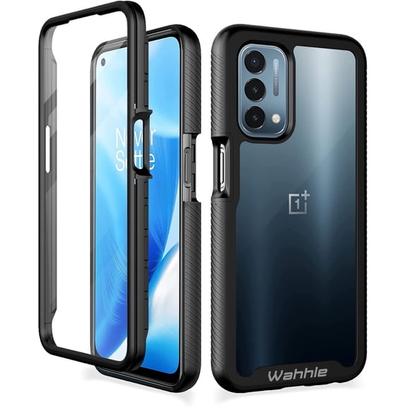 Oneplus Nord N200 5G Case, Built in Screen Protector Full Body Shockproof Slim Fit Bumper Protective Phone Cover for 1+ Men Women-Black/Clear