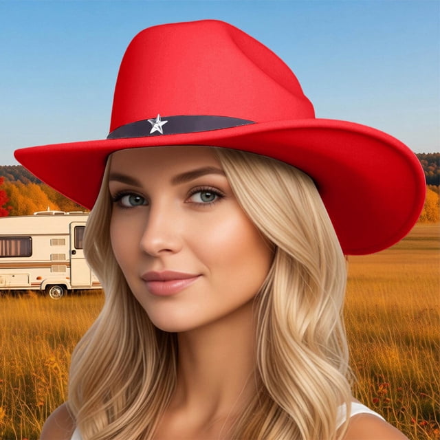 Western Style Cowboy Hat for Home and Leisure Unisex Riding Hat with Classic Star and Timeless Versatility