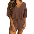 thumbnail image 2 of Ashirexll Two Piece Sets for Women, Vacation Outfits for Women, Fashion Versatile Round Neck Long Sleeve Top and Loose Pant Set, 2 of 6