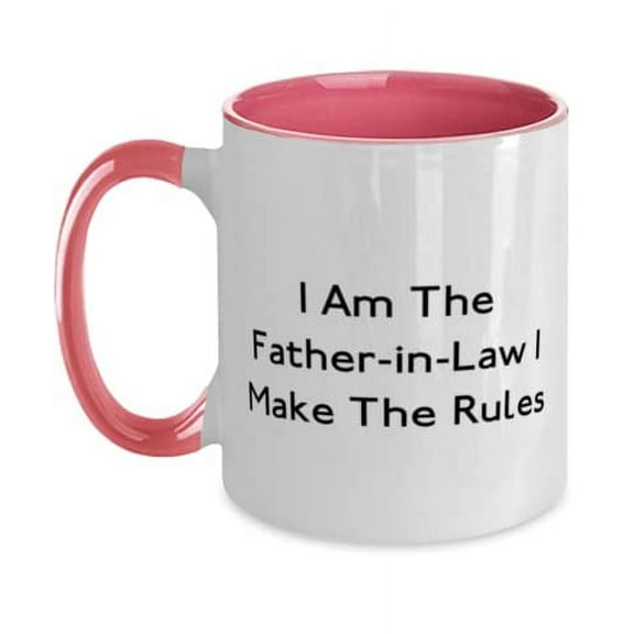 I Am The Father-in-Law I Make The Rules Two Tone 11oz Mug, Father-in-law Present From Son Daughter, Best Cup For Father