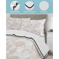 thumbnail image 3 of Twin Quilt Bedding Set, Nautical Seashell Reversible Summer Quilt 3 Pieces, Summer Coastal Marine Shells Beige Lightweight Bedspreads Coverlets with 2 Pillow Shams for All Seasons, 3 of 5