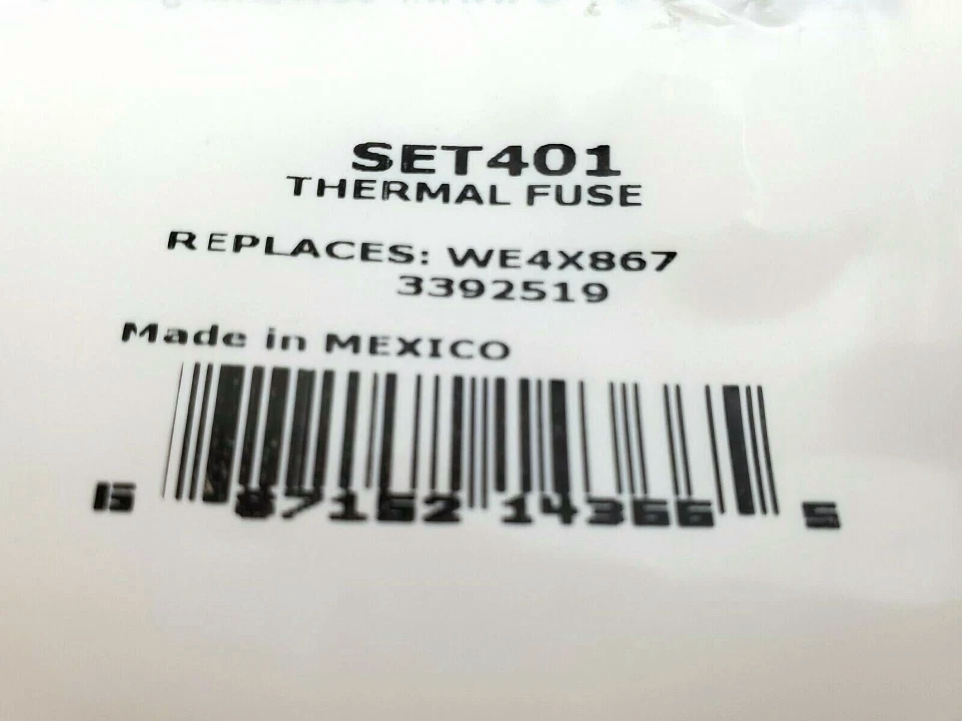 CRESTIN- Supco Set401 Thermal Fuse For Dryers Replaces We4X867