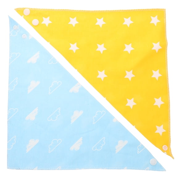 2 baberos tipo bandana de algodón para bebés recién nacidos, suaves y absorbentes, de doble capa, con broches ajustables, unisex, para la dentición y el babeo