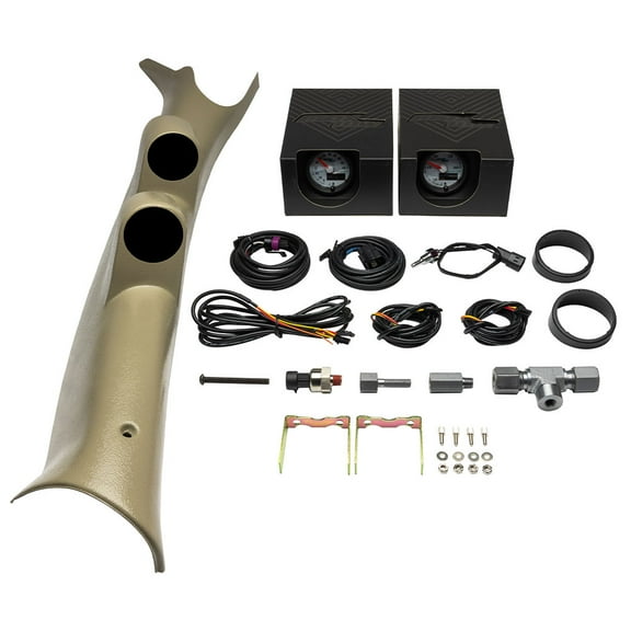 MaxTow Match Dual Pillar Gauge Package for the 2003-2009 Dodge Ram 3rd Gen Cummins w/ 60 PSI Boost & Transmission Temp Gauges