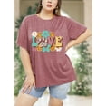 thumbnail image 3 of XCHQRTI Plus Size Daisy Women Tshirt Graphic Oversized Tees Short Sleeve Casual Tee, 3 of 8