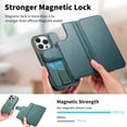 thumbnail image 3 of Allytechgroup for iPhone 13 Pro Case, 2-in-1 Wallet Phone Cover with Detachable PU Leather Card Holder, Magnetic MagSafe-Compatible RFID Blocking Protective Case & Wristband, Green, 3 of 14